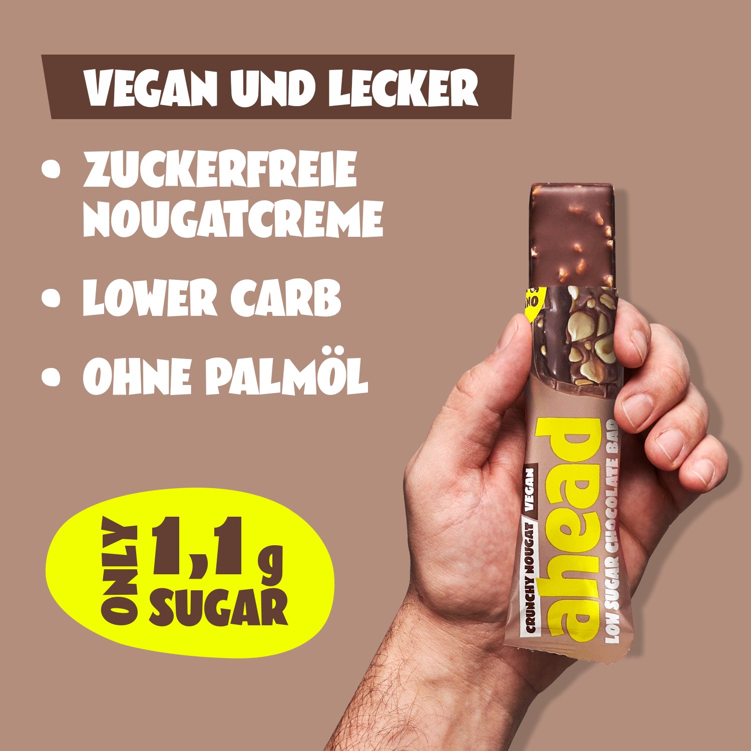 ahead-crunchy-nougat-low-sugar-schokoriegel-vegan image 2