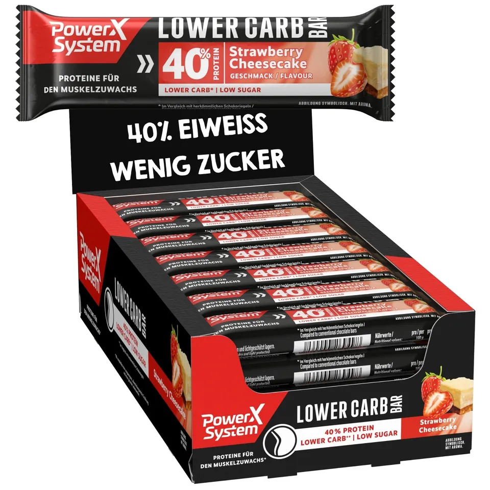 power-system-lower-carb-bar-strawberry-cheesecake-40-protein-28-x-40-g image 1