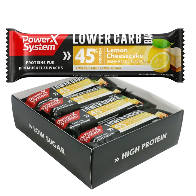 power-system-lower-carb-bar-lemon-cheesecake-12-x-40-g-45-protein-riegel-box image 1
