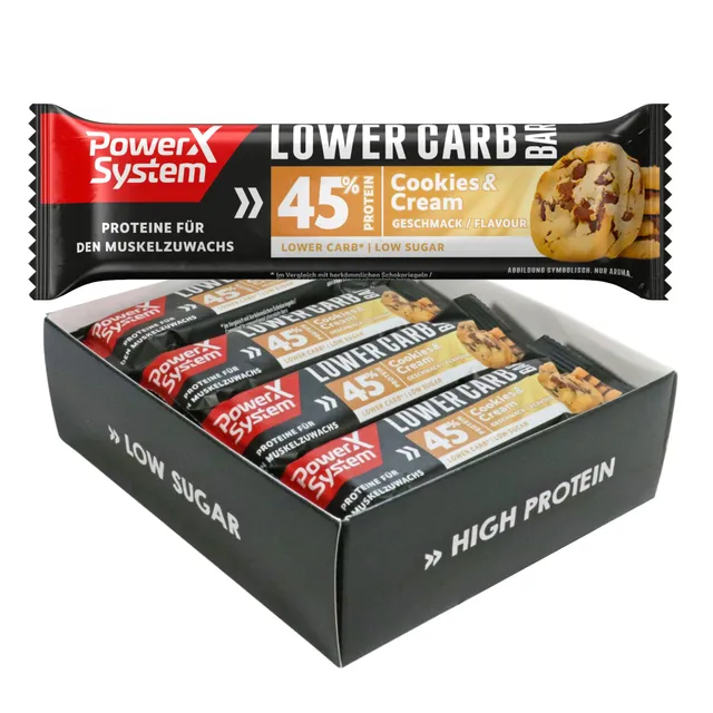 power-system-lower-carb-bar-cookies-cream-12-x-40-g image 1