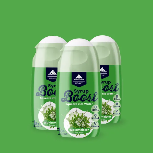multipower-syrup-boost-waldmeister-ohne-zucker-3x-65ml-inkl-glas image 1