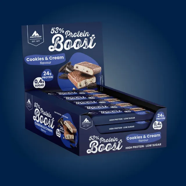 multipower-53-protein-boost-proteinriegel-cookies-cream-b-ware-mit-kurzem-mhd image 1
