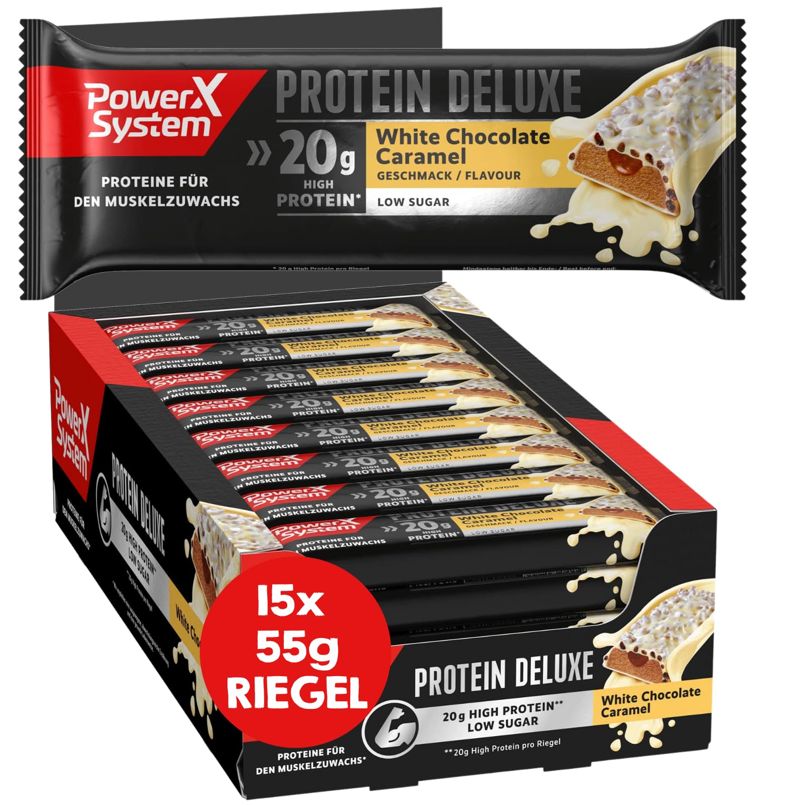 power-system-protein-deluxe-white-chocolate-caramel-15x55g image 1