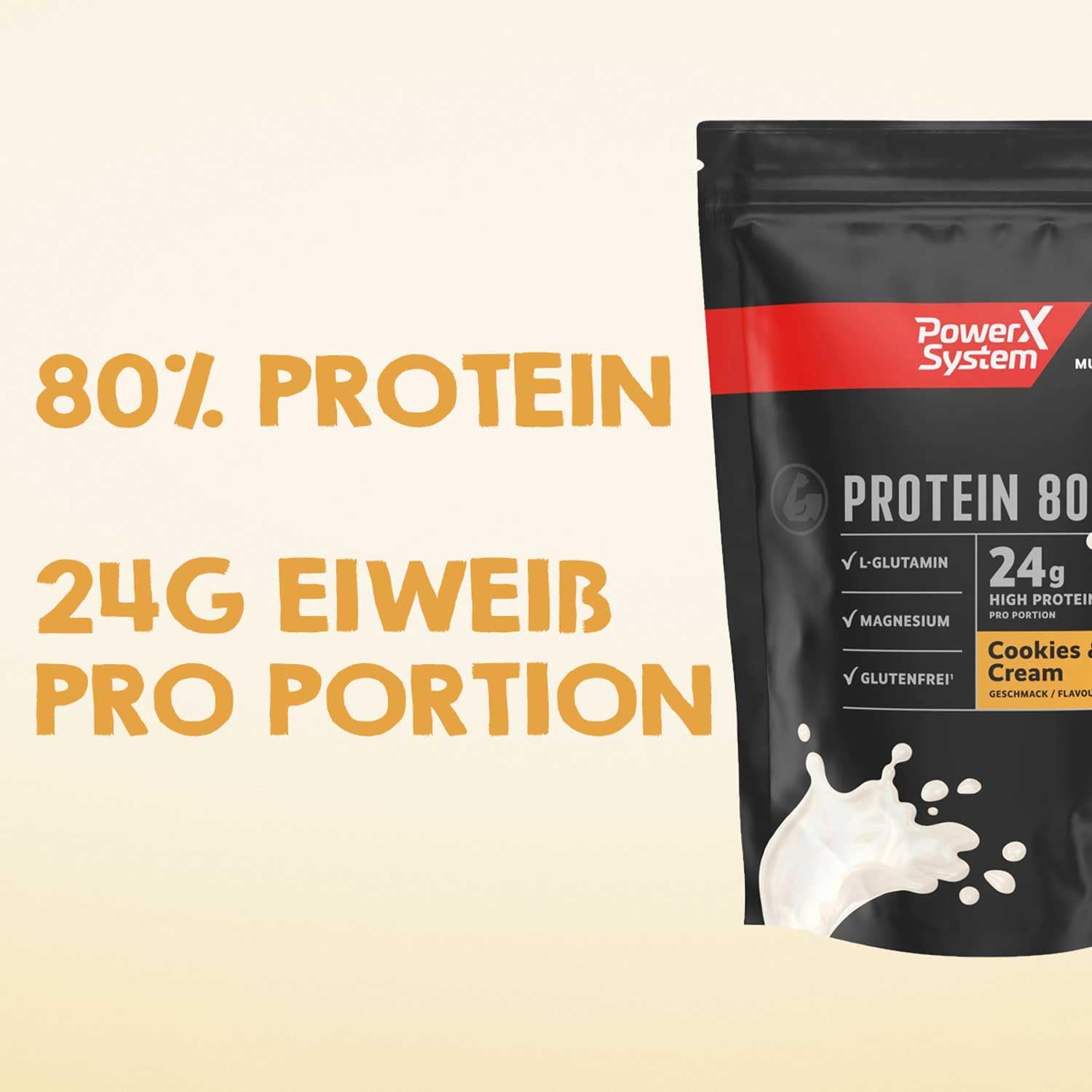 power-system-protein-80-cookies-cream-eiwei-pulver-360g image 2