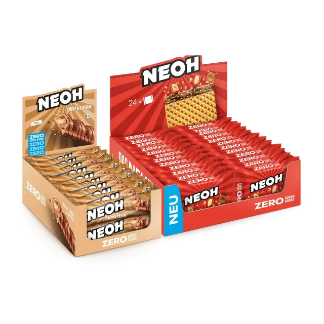 neoh-bestseller-box-waffel-riegel-duo-crisp-n-cream-hazelnut-crunch-ohne-zuckerz image 1