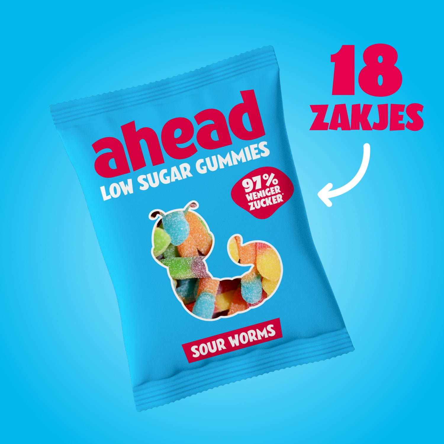 ahead-sour-worms-sauer-s-e-gummib-rchen-56-weniger-kalorien-1-packung image 8