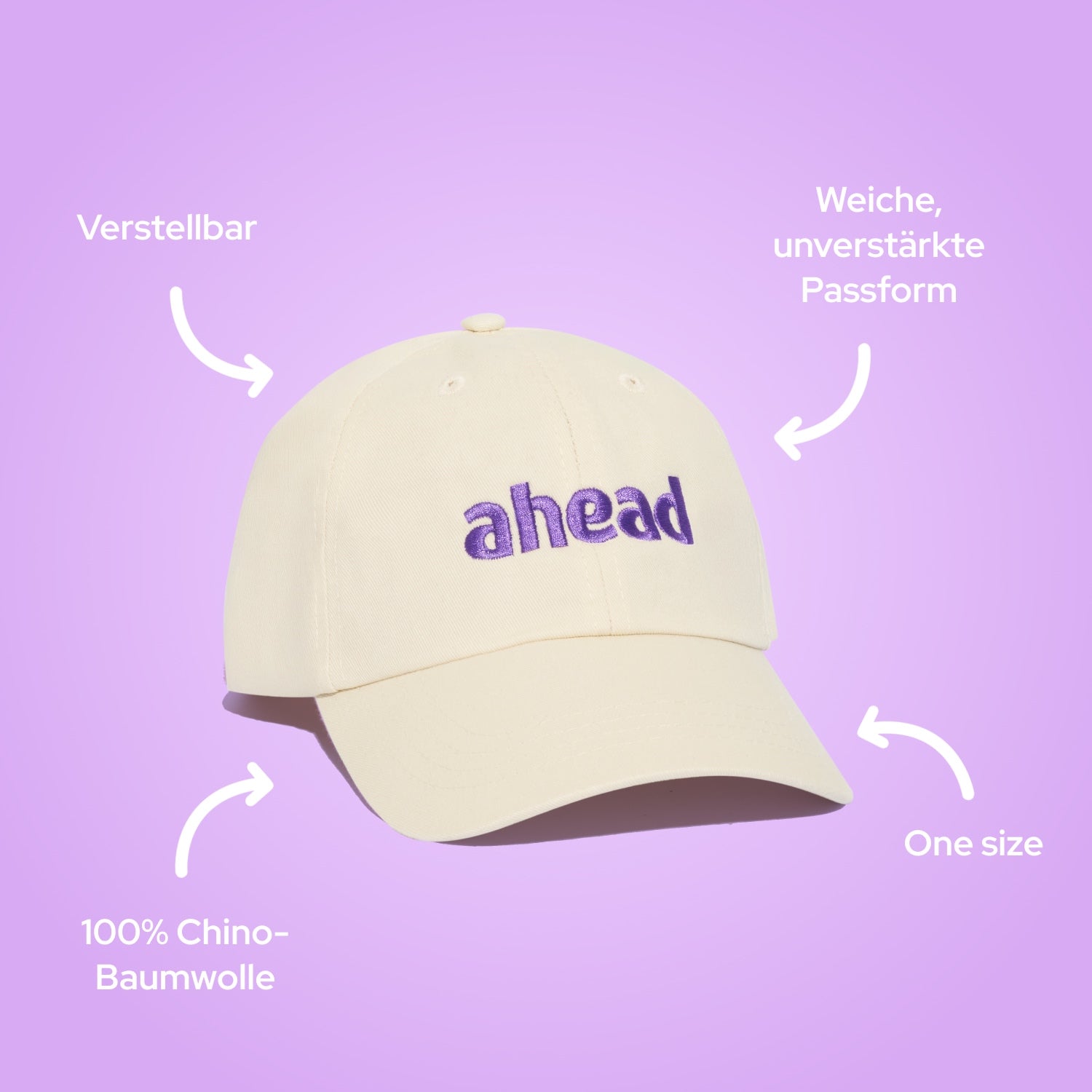 ahead-cap-beige-unverst-rkte-chino-baumwollkappe-one-size image 2