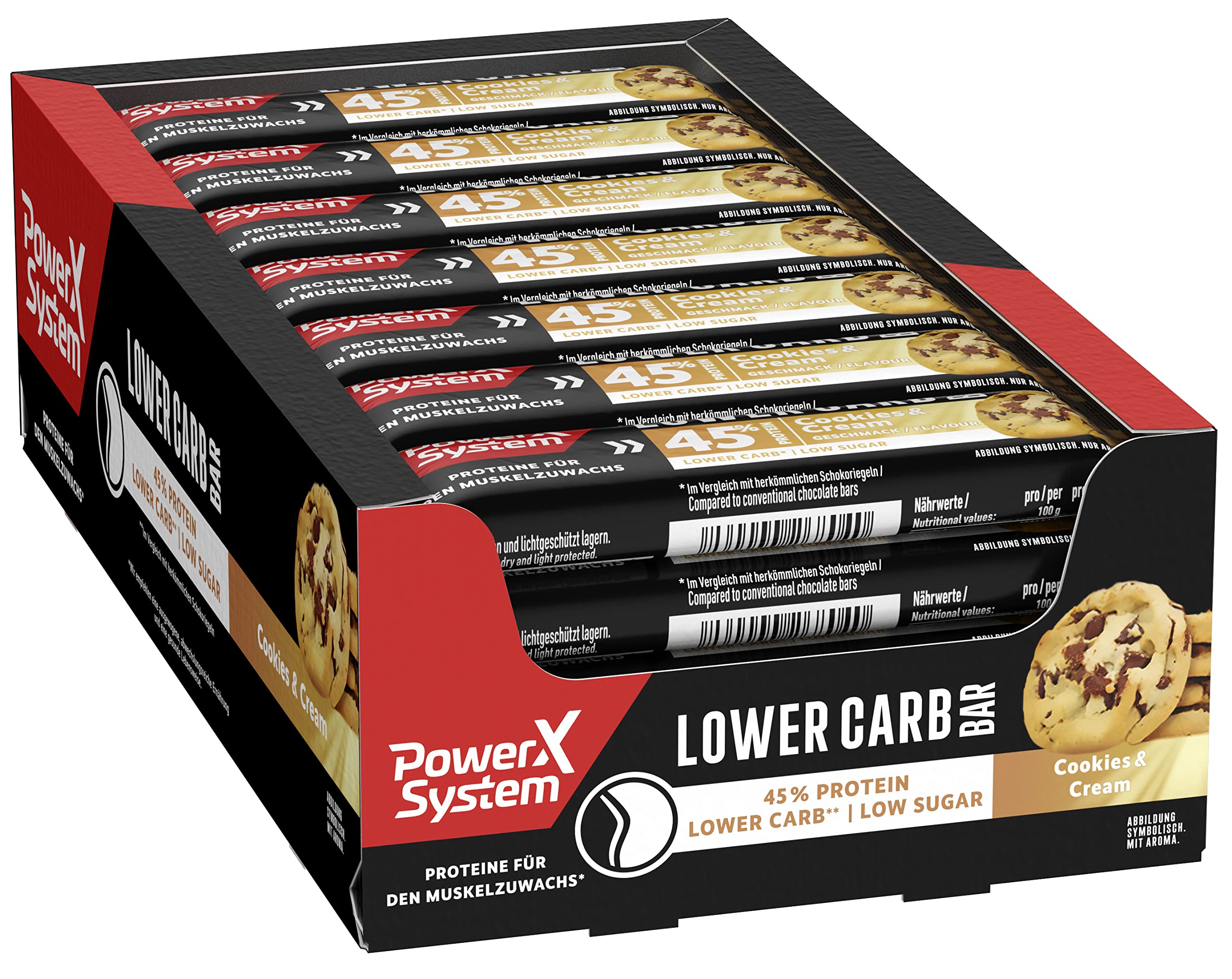 power-system-lower-carb-protein-riegel-cookies-cream-40-g image 2
