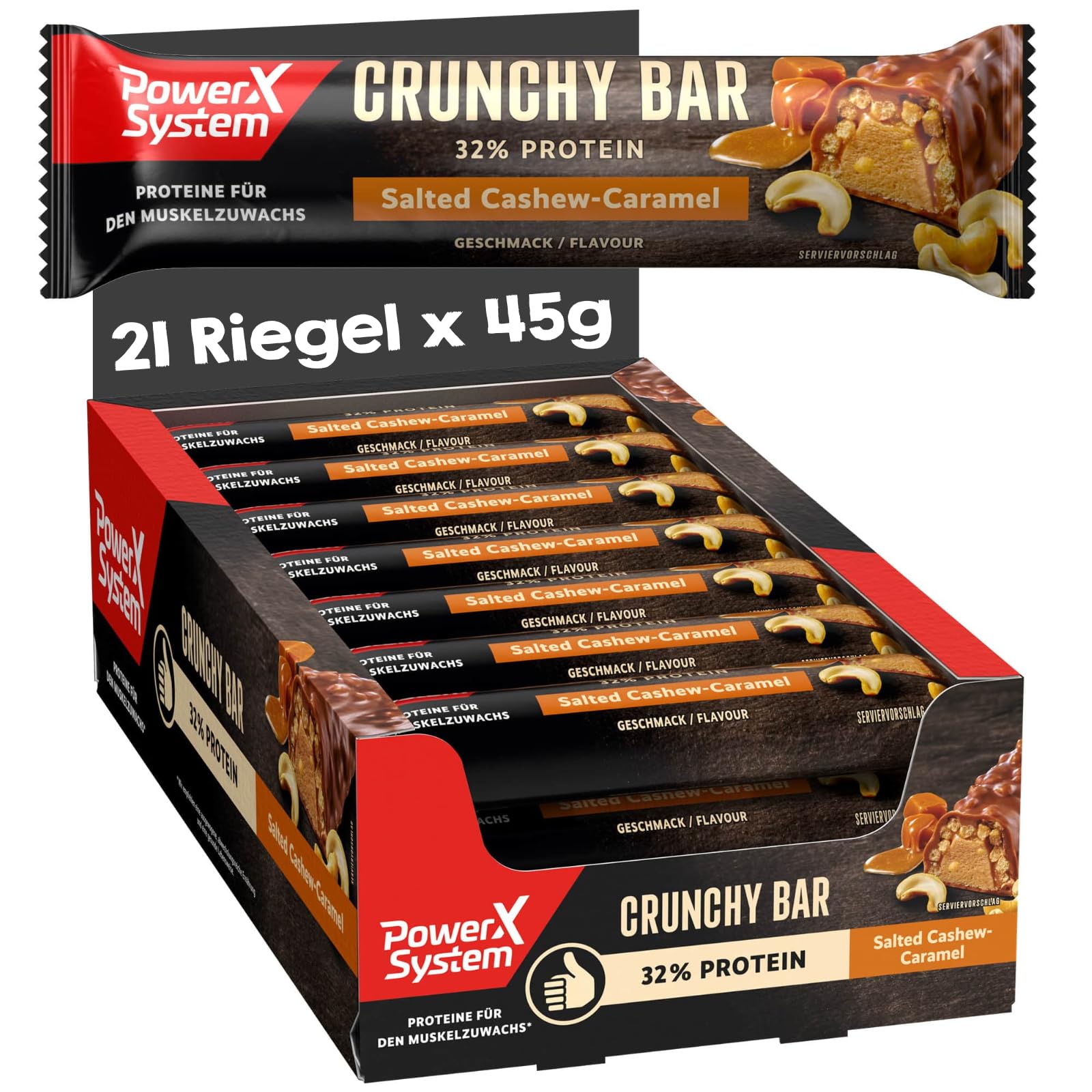 power-system-crunchy-bar-salted-cashew-caramel-21-x-45g image 1