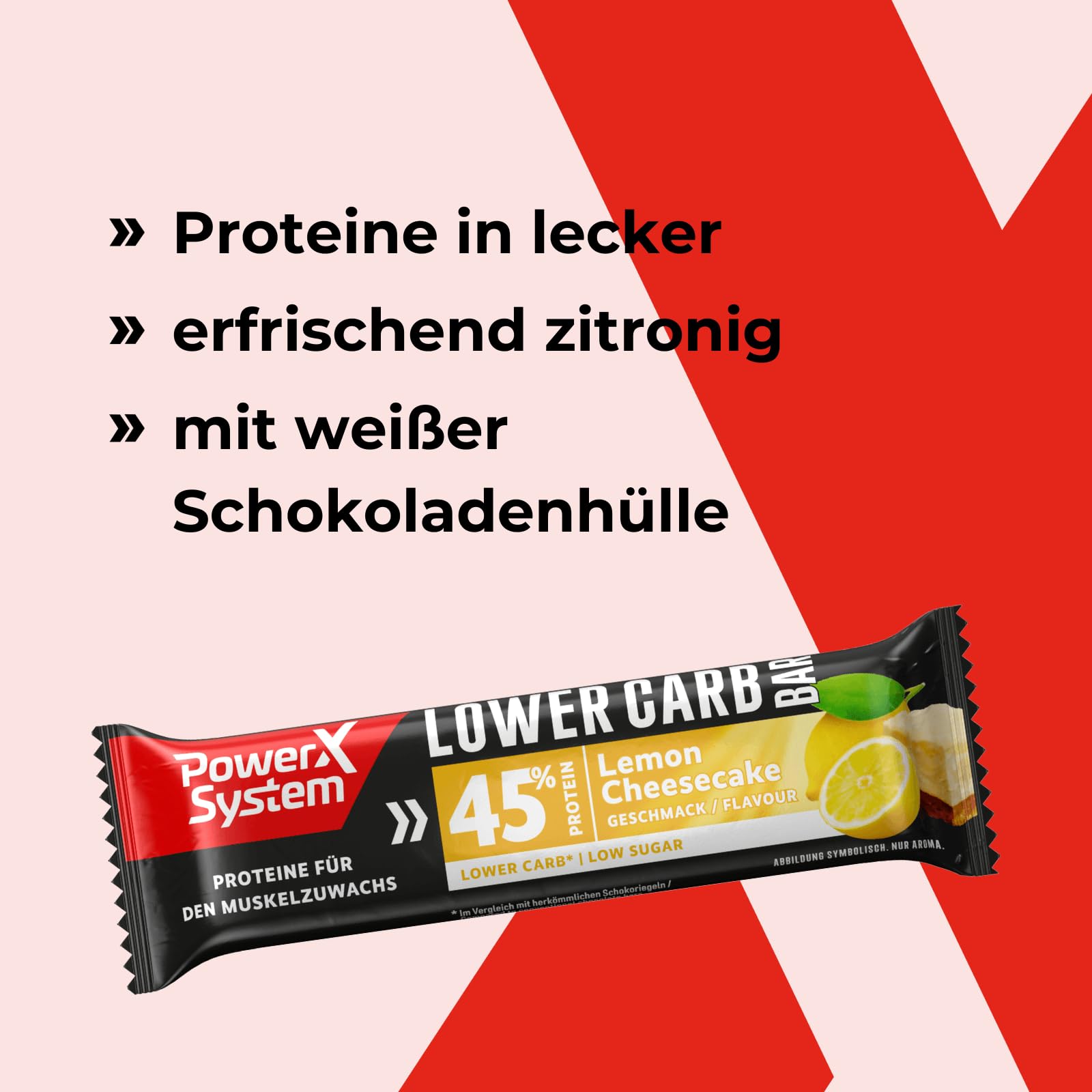 power-system-lower-carb-bar-lemon-cheesecake-12-x-40-g-45-protein-riegel-box image 3