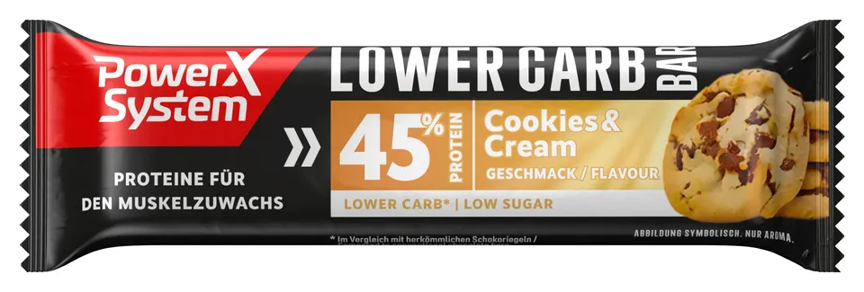 power-system-lower-carb-protein-riegel-cookies-cream-40-g image 1
