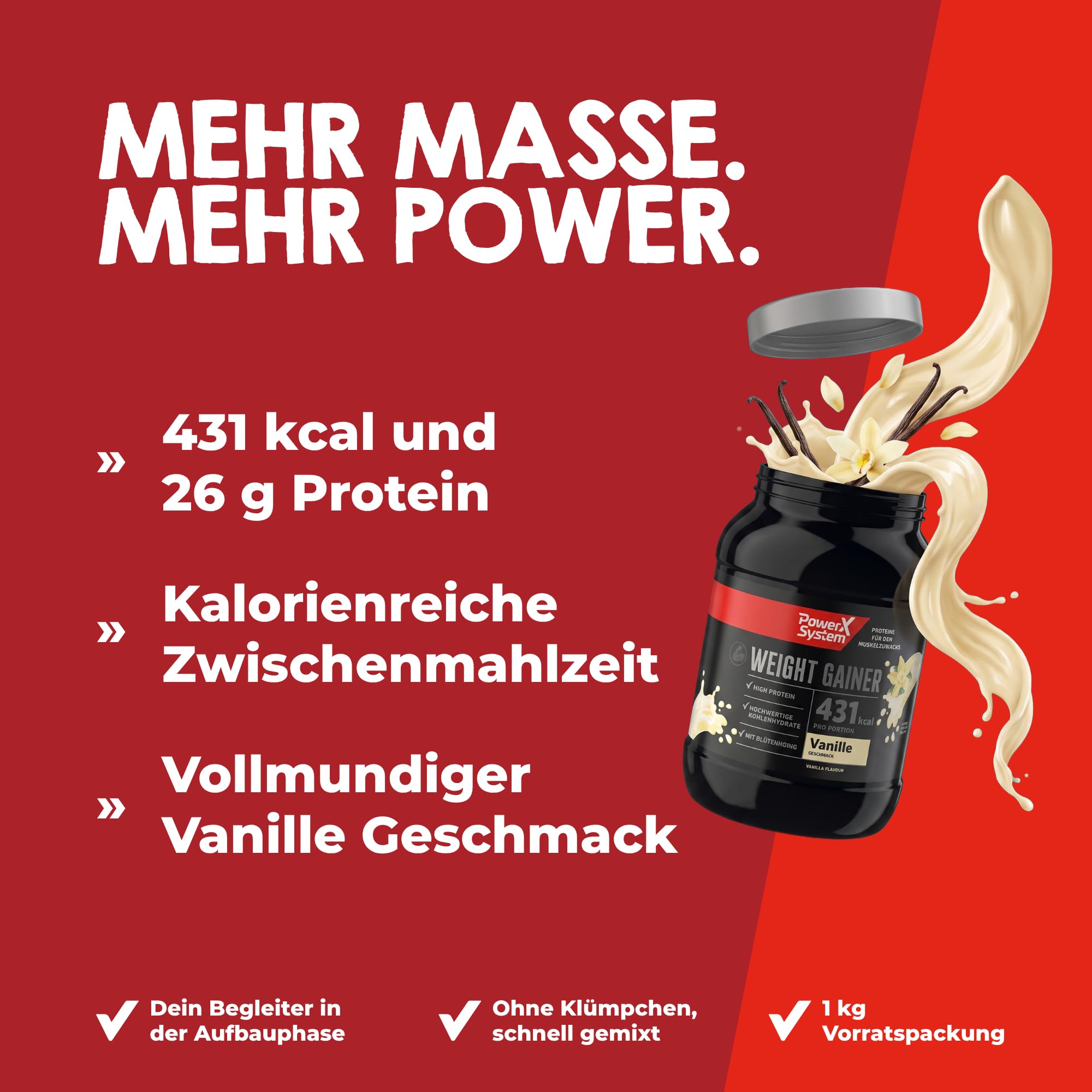 power-system-weight-gainer-vanille-1000-g-proteinpulver image 2