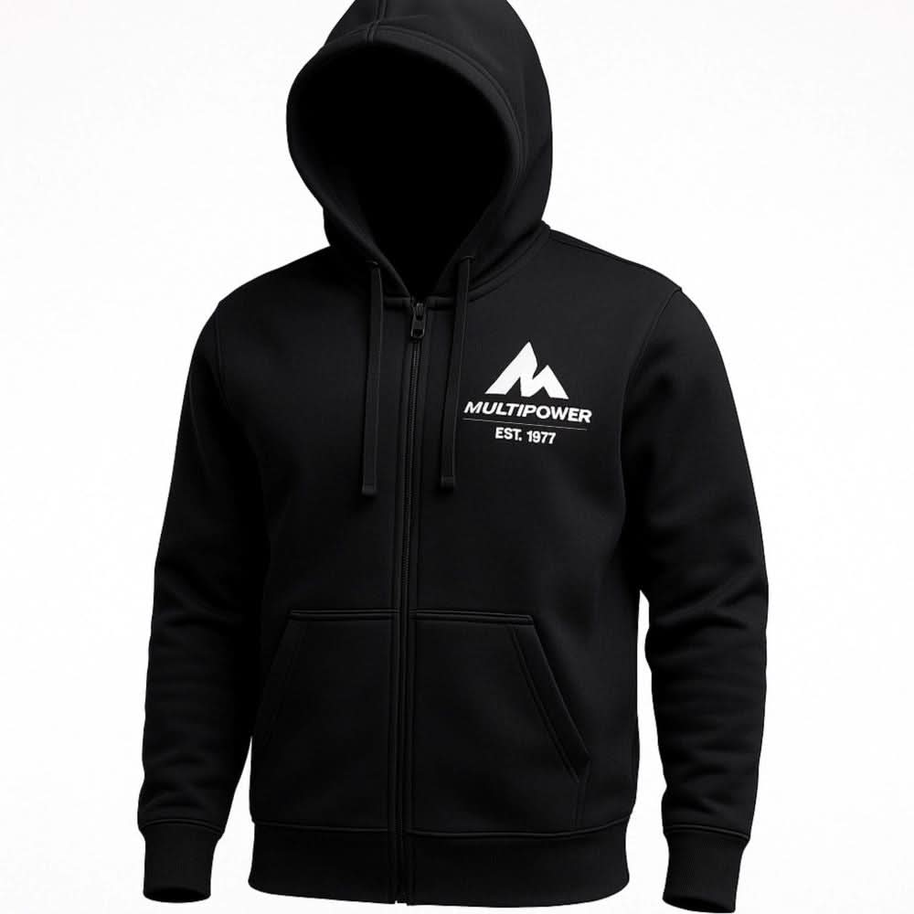 multipower-hoodie-sweatjacke-mit-zipper-navy-kapuze-mit-kordelzug-multipower-log image 1