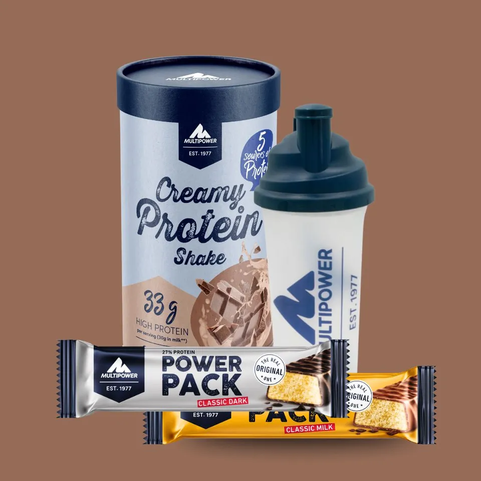 multipower-chocolate-protein-paket-inkl-shaker-proteinpulver-riegel-set image 1