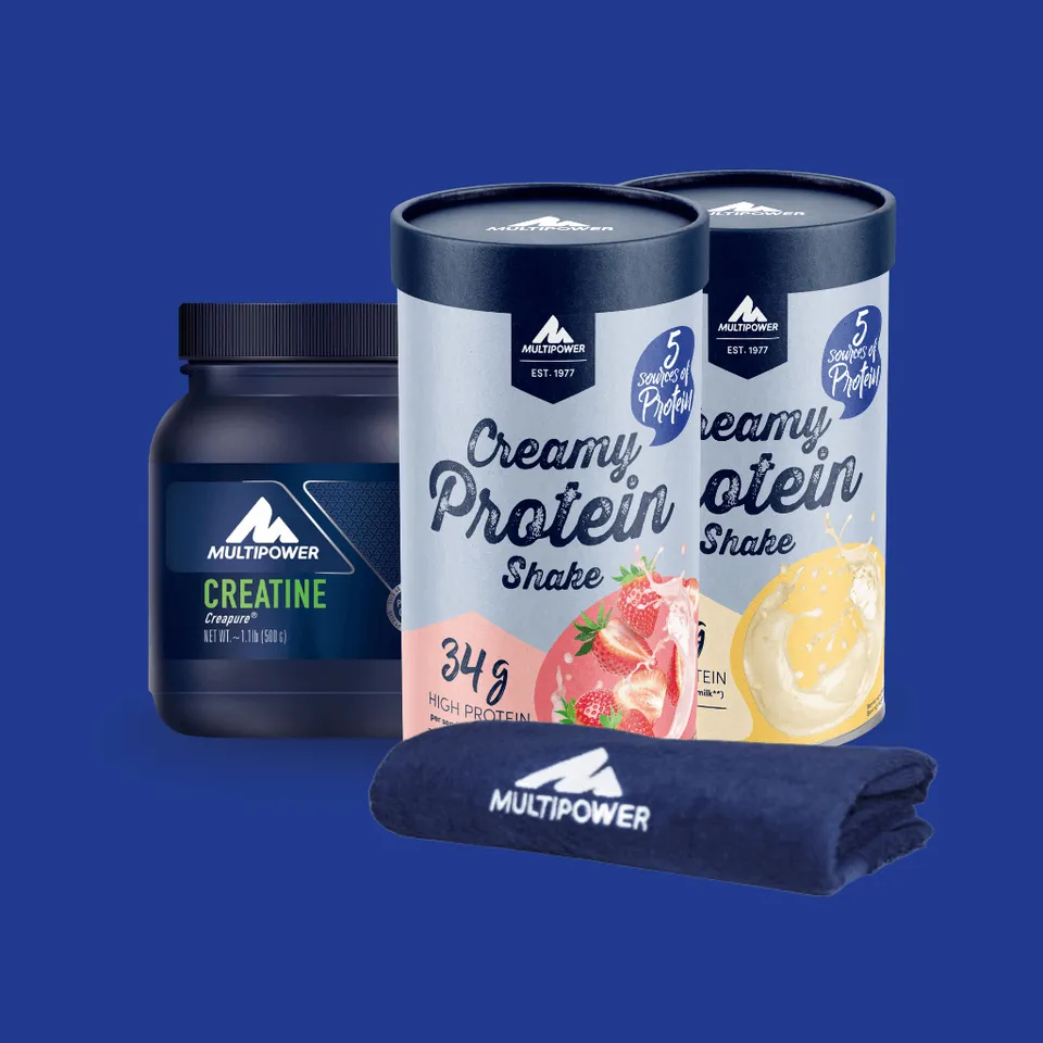 multipower-creatine-creamy-protein-starter-bundle-mit-handtuch image 1