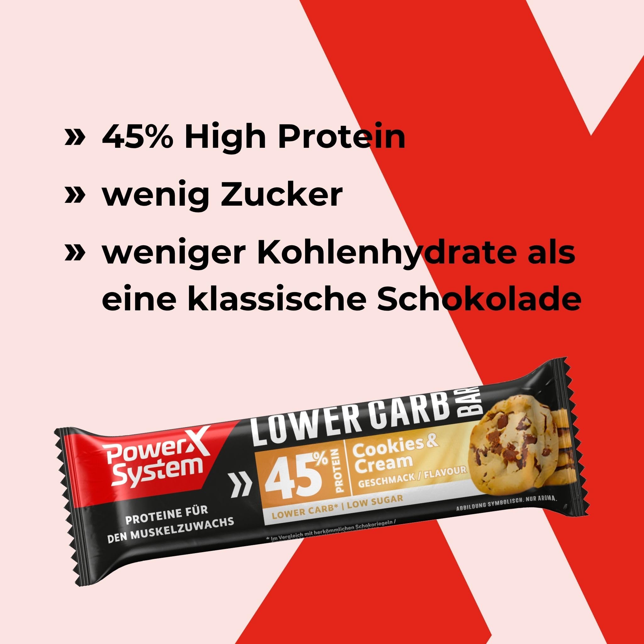 power-system-lower-carb-bar-cookies-cream-12-x-40-g image 2