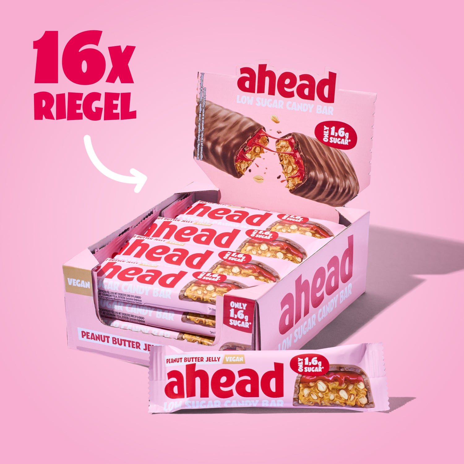 ahead-peanut-butter-jelly-low-sugar-schokoriegel-erdnussbutter-erdbeer-gelee-kak image 1