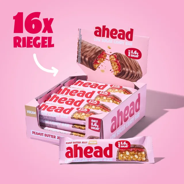ahead-peanut-butter-jelly-low-sugar-schokoriegel-erdnussbutter-erdbeer-gelee-kak image 1