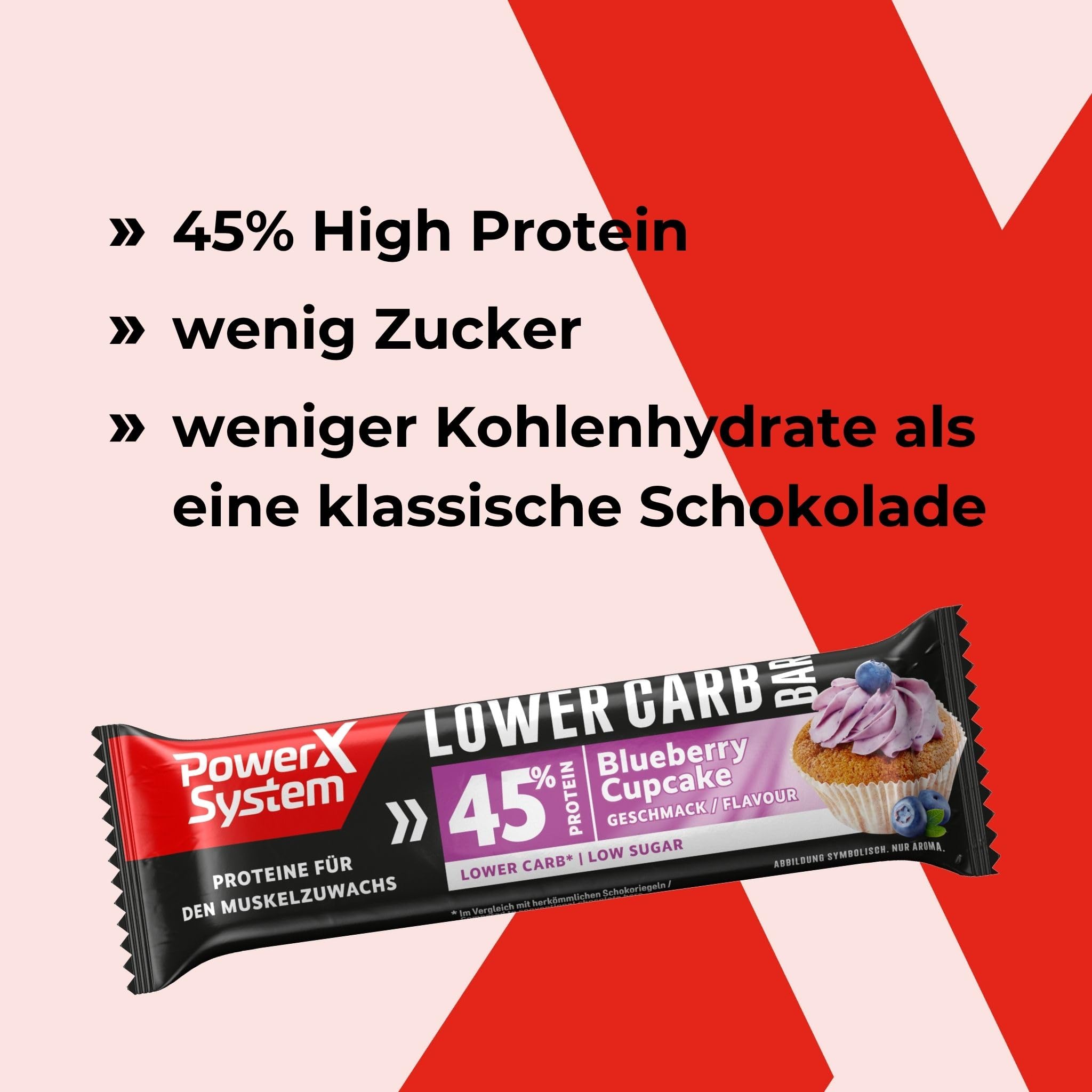 power-system-lower-carb-bar-blueberry-cupcake-28x40g-44-protein image 2