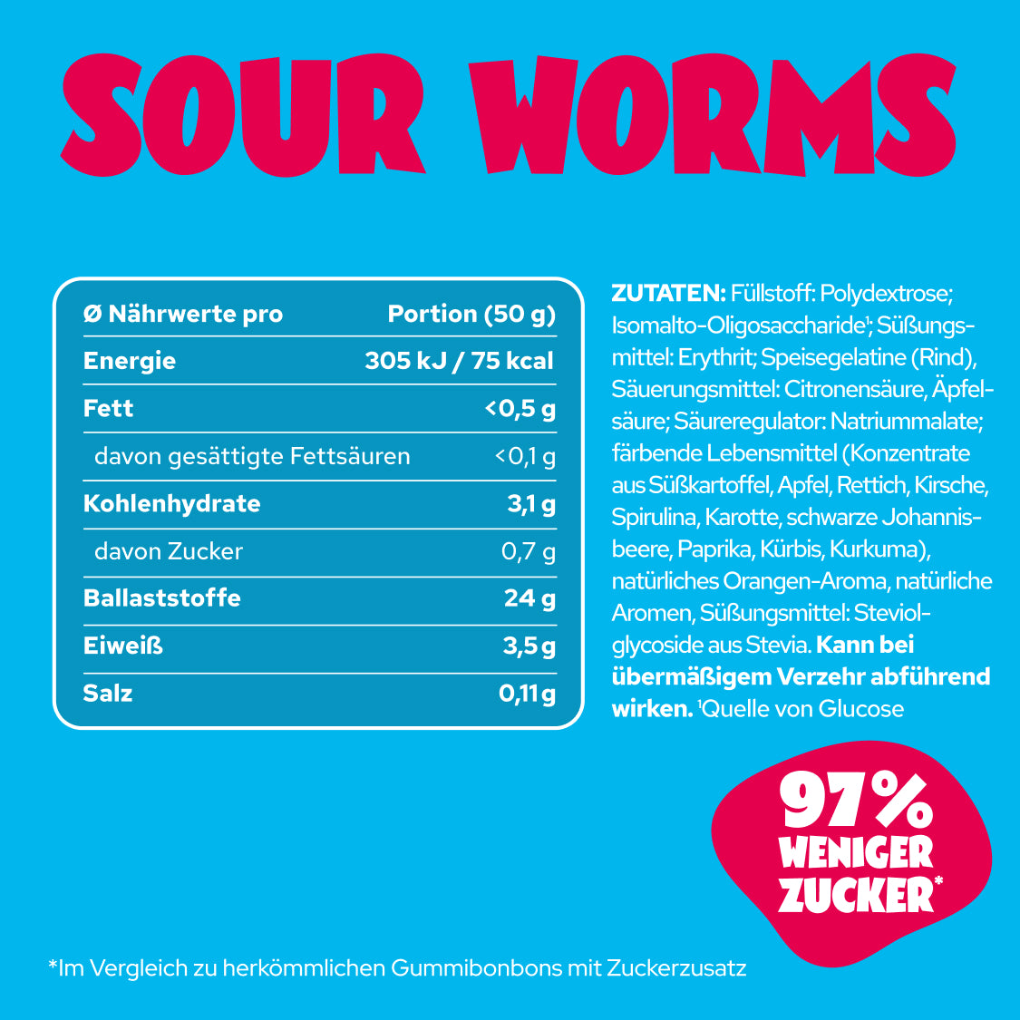 ahead-sour-worms-sauer-s-e-gummib-rchen-56-weniger-kalorien-1-packung image 7