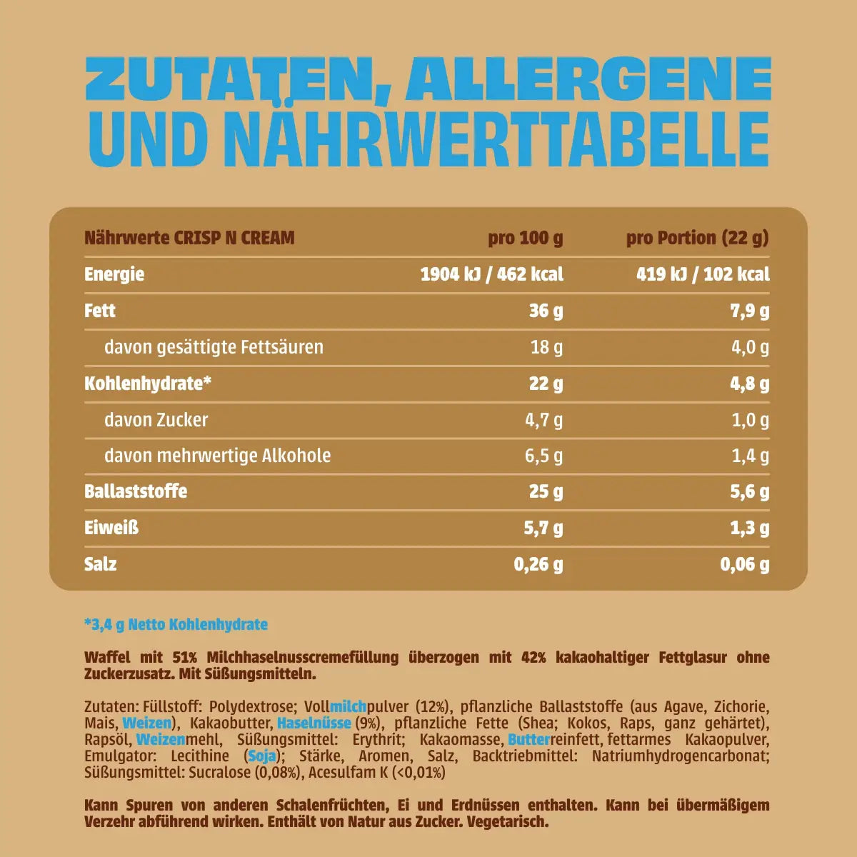 neoh-crisp-n-cream-waffel-knusprige-waffel-mit-51-haselnusscreme-ohne-zuckerzusa image 8