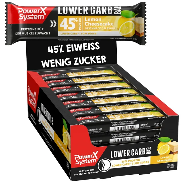 power-system-lower-carb-bar-lemon-cheesecake-28-x-40-g-45-proteinriegel-box image 1