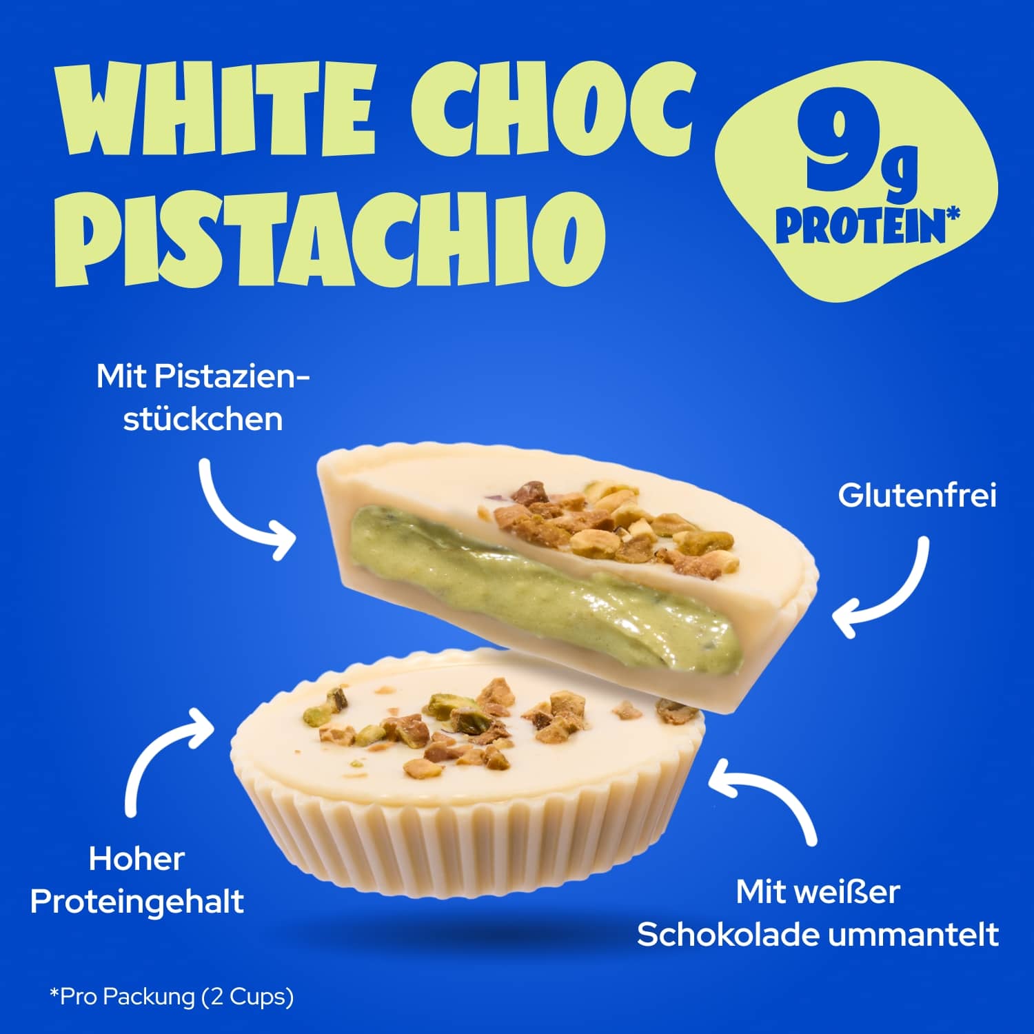 ahead-white-choc-pistachio-protein-nut-butter-cups-mit-erdnussmus-und-milchschok image 4