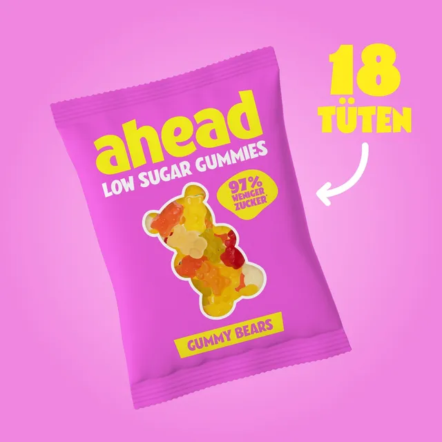 ahead-gummy-bears-sechs-fruchtgummisorten-ohne-zuckerzusatz-vegetarisch image 1